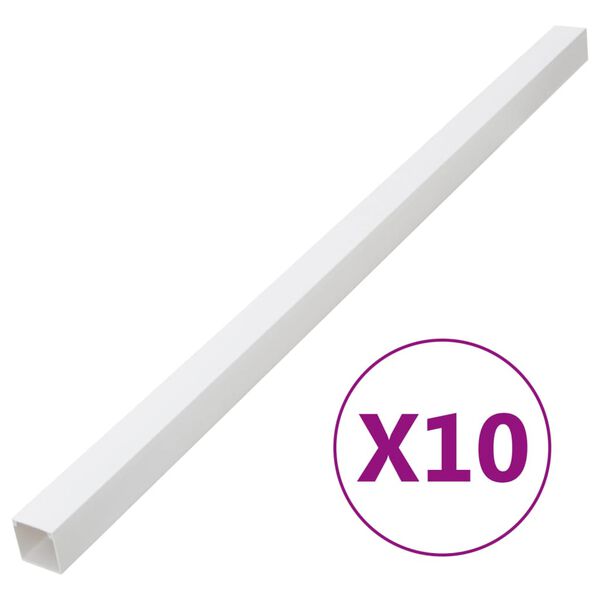 vidaXL Calhas para cabos 60x40 mm 10 m PVC