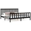 vidaXL Estrutura de cama com cabeceira 200x200 cm pinho maci&ccedil;o preto
