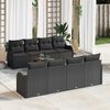 vidaXL Conjunto de Sof&aacute; de Jardim 9 pcs Preto vime PE