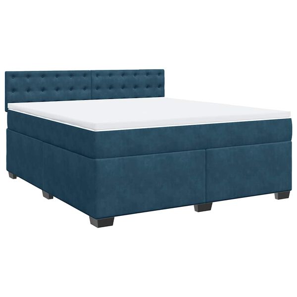 vidaXL Cama com molas/colch&atilde;o 180x200 cm veludo azul