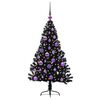 vidaXL &Aacute;rvore de Natal Artificial Pr&eacute;-iluminada Preto 120 cm PVC