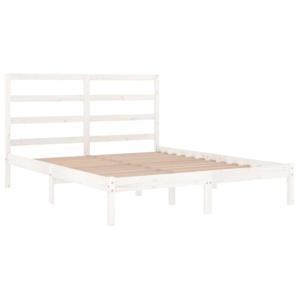 vidaXL Cama sem colchão 140x190 cm madeira de pinho maciça branco