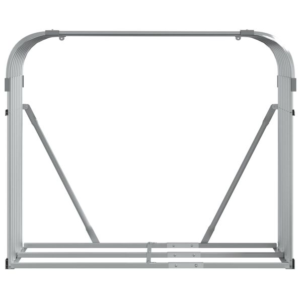 vidaXL Suporte de lenha 120x45x100 cm a&ccedil;o galvanizado prateado