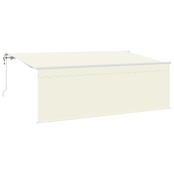 vidaXL Toldo Retr&aacute;til Creme 400 x 200 cm Poli&eacute;ster e Alum&iacute;nio
