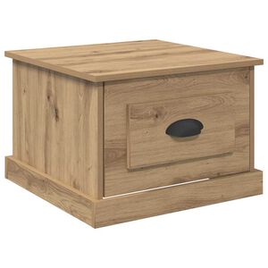vidaXL Mesa de centro com gaveta Carvalho Artesanal 50 x 50 x 35 cm