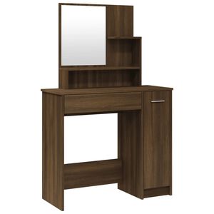 vidaXL Toucador com espelho 86,5x35x136 cm cor carvalho castanho