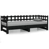 820736 vidaXL Sof&aacute;-cama de puxar 2x(80x200) cm pinho maci&ccedil;o preto