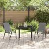 vidaXL Conjunto de Jantar para Jardim 3 pcs Cinza e Preto