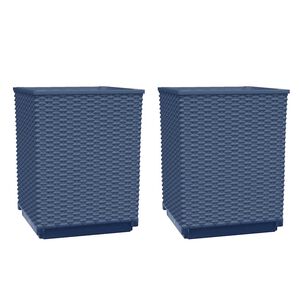 vidaXL Vasos/floreiras 2 pcs 30x30x37 cm polipropileno cinzento azul