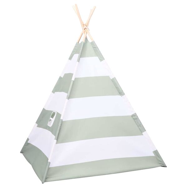 vidaXL Tenda Infantil Riscas Cinza e Branco 120 x 120 x 150 cm