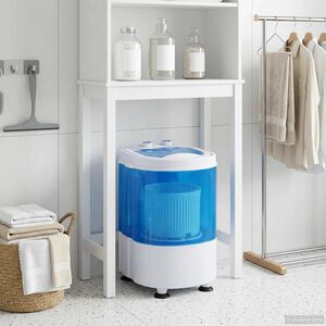 vidaXL M&aacute;quina de Lavar Mini com Tanque &Uacute;nico 2,6 kg Preto e Branco