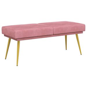 vidaXL Banco de Camadas Duplas Rosa 120 x 45 x 46 cm Veludo