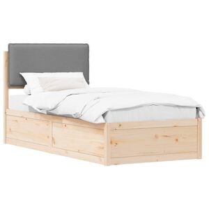 vidaXL Estrutura de Cama com Cabeceira Estofada Cinzento-claro