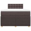 vidaXL Cama boxspring com colch&atilde;o 120x190 cm tecido castanho-escuro