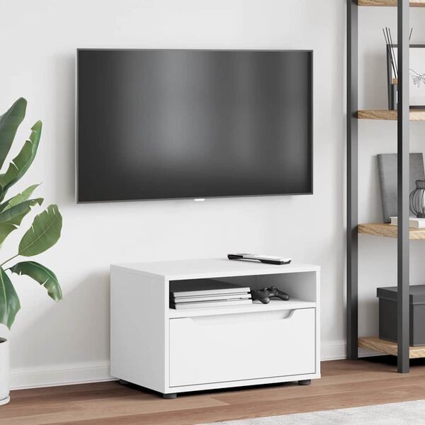 vidaXL M&oacute;vel TV VISNES derivados de madeira branco 60x40x38 cm