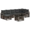 vidaXL Conjunto de Sof&aacute; de Jardim 8 unid. Cinza e Cinza Escuro vime PE