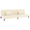 vidaXL Sof&aacute;-cama de 2 lugares + 2 almofadas/apoio p&eacute;s veludo cor creme