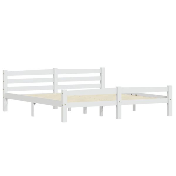 vidaXL Estrutura de cama em pinho maciço 180x200 cm branco