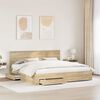 vidaXL Estrutura da Cama com cabeceira Carvalho Sonoma 200 x 200 cm