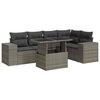 vidaXL 6 pcs conjunto sof&aacute;s de jardim com almofad&otilde;es vime cinzento