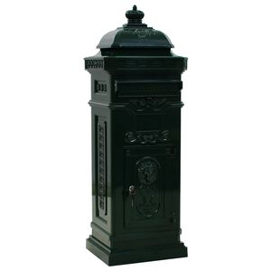 vidaXL Caixa correio coluna estilo vintage alum&iacute;nio inoxid&aacute;vel verde