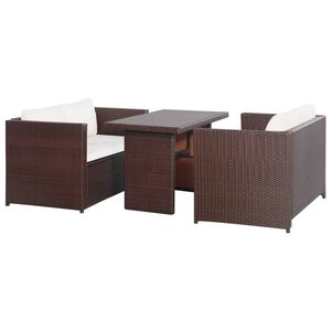 vidaXL Conjunto de sof&aacute;s de jardim 11 pcs vime PE castanho