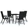 vidaXL 5 pcs conjunto de jantar para jardim preto