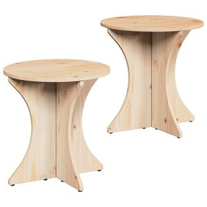 vidaXL Mesa de centro 2 pcs Natural Madeira de pinho maci&ccedil;a