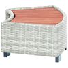 vidaXL Degrau para spa em vime 92x45x25 cm cinzento-claro