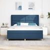 vidaXL Cama Box Springs com Colch&atilde;o Cinza Escuro 90x190 cm Azul tecido