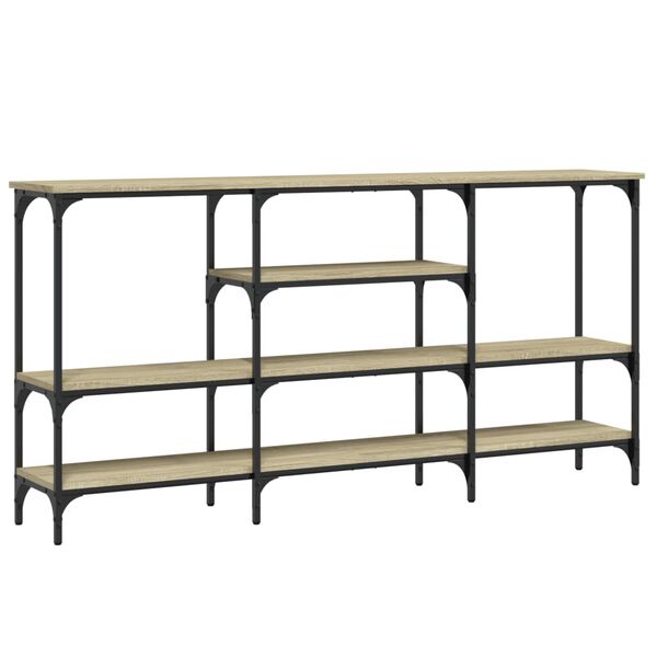 vidaXL Mesa consola 160x29x80 cm derivados de madeira carvalho sonoma