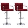 vidaXL Cadeiras de bar 2 pcs tecido vermelho tinto