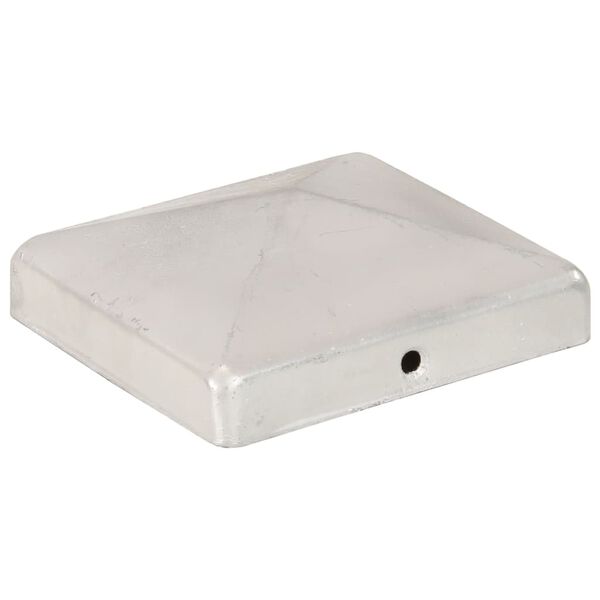 vidaXL Tampas piramidais postes veda&ccedil;&atilde;o 6pcs metal galvaniz. 101x101mm