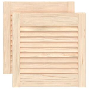 vidaXL Portas com Ripa com porta 2 unid. Natural 39,5 x 39,4 cm