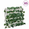 vidaXL&nbsp;Treli&ccedil;a de videira artificial extens&iacute;vel 5 pcs 180x60 cm verde