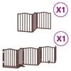 vidaXL Port&atilde;o p/ c&atilde;es c/ porta dobr&aacute;vel 9 pain&eacute;is 450cm &aacute;lamo castanho