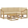 vidaXL Conjunto de Sof&aacute;s para Exterior 5 unid. Branco e Bege