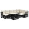 vidaXL Conjunto de Sof&aacute; de Jardim 10 unid. Preto vime PE