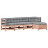 vidaXL 5 pcs conj. lounge jardim com almofad&otilde;es madeira douglas maci&ccedil;a