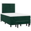 vidaXL Cama com molas/colch&atilde;o 100x200 cm veludo verde-escuro
