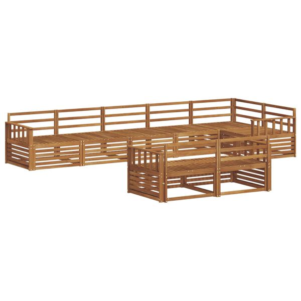 vidaXL Conjunto de Sof&aacute;s para Exterior 8 pcs Natural