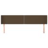 vidaXL Cabeceira de cama c/ abas tecido 183x16x78/88cm castanho-escuro