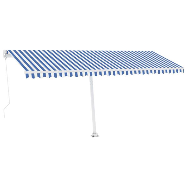 vidaXL Toldo retr&aacute;til manual independente 500x350 cm azul e branco