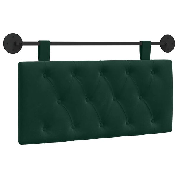 vidaXL Cabeceira Suspensa Verde Escuro 100 x 55 x 7 cm Veludo