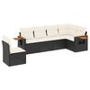 vidaXL 6 pcs conjunto sof&aacute;s de jardim c/ almofad&otilde;es vime PE preto