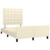 vidaXL Estrutura de cama c/ cabeceira couro artificial 120x200cm creme