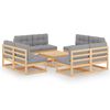 vidaXL 9 pcs conjunto lounge de jardim c/ almofad&otilde;es pinho maci&ccedil;o