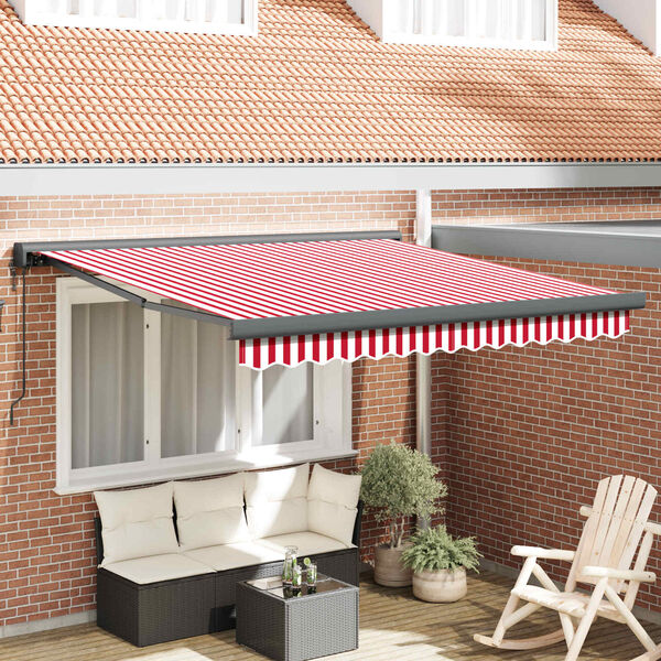 vidaXL Toldo Vermelho e Branco 350 x 250 x 165 cm Poli&eacute;ster e Alum&iacute;nio