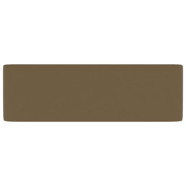 vidaXL Lavatório luxuoso 41x30x12 cm cerâmica creme mate