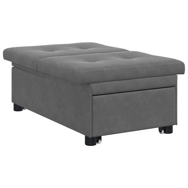 vidaXL Sof&aacute;-cama retr&aacute;til Cinza Escuro 194 x 67 x 82 cm Microfibra